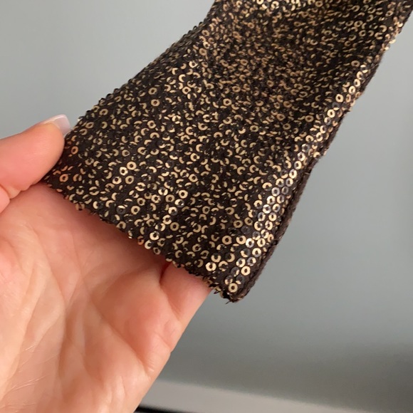 Guess Gold Sequin Long Sleeve Mini Dress - Picture 9 of 11